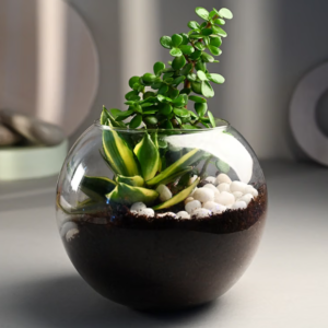 MILT and Jade Plant Terrarium